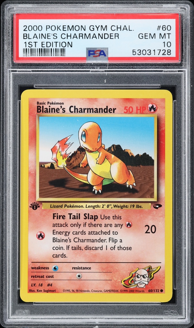 2000 Pokemon Gym Challenge 1st Edition Blaine's Charmander #60 PSA 10 GEM MINT