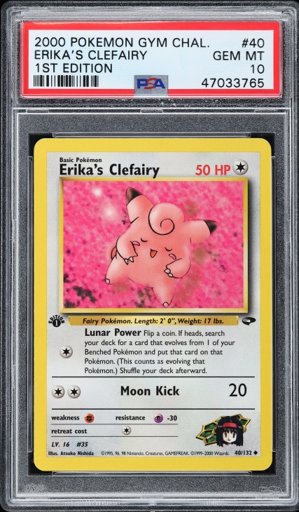 2000 Pokemon Gym Challenge 1st Edition Erika's Clefairy #40 PSA 10 GEM MINT