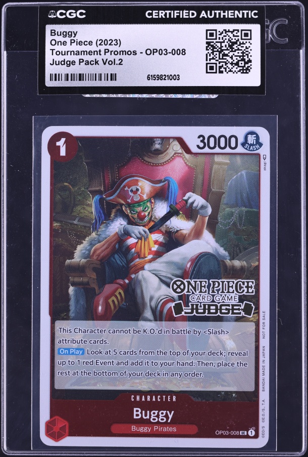2022 One Piece Promo Judge Pack Vol 2 Buggy #OP03-008 BGS 9.5 GEM MINT on  Fanatics Collect