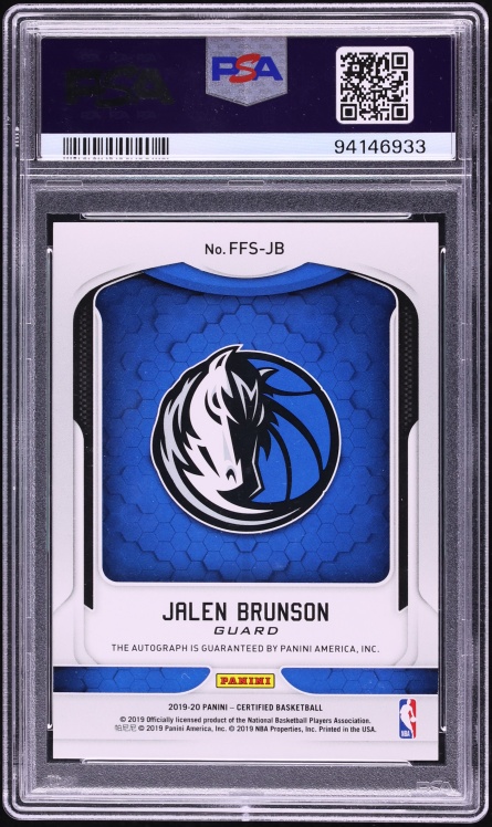 2019 Panini Certified Fresh Faces Gold Jalen Brunson AUTO /10 #FFS-JB PSA 10 GEM MINT