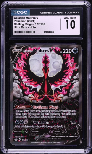 Pokemon Trading Card Game Sword & Shield Chilling Reign Ultra Rare Galarian Moltres V #177