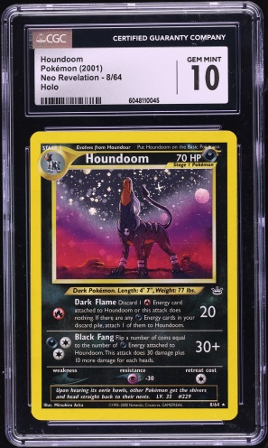 2001 Pokemon Neo Revelation 1st Edition Holo Houndoom #8 CGC 9.5 MINT+ on Fanatics Collect 2001 Pokemon Neo Revelation 1st Edition Holo Houndoom #8 CGC 9.5 MINT+ on Fanatics Collect