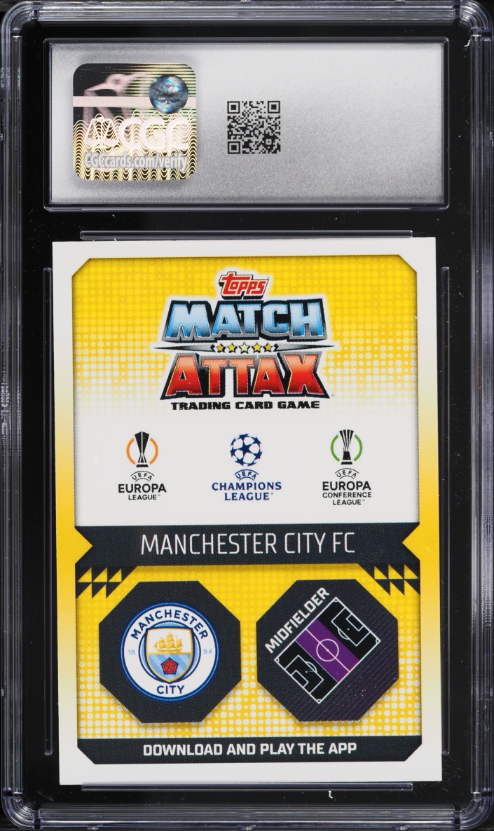2022 Topps Match Attax UEFA CC Limited Edition Playmaker Kevin De Bruyne #LEPL1 CGC 9 MINT