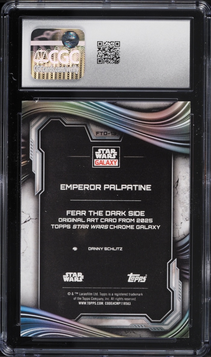 2025 Topps Chrome Star Wars Galaxy Fear The Darkside Emperor Palpatine #FTD-13 CGC 9.5 MINT+