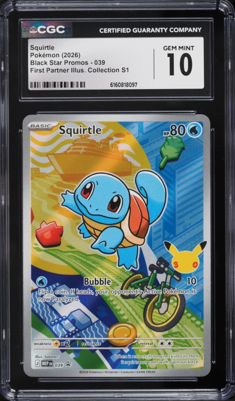 1999 Pokemon Base Set Squirtle #63 CGC 9 MINT on Fanatics Collect
