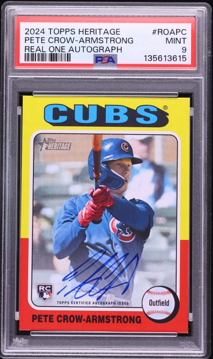 2024 Topps Heritage Real One Pete Crow-Armstrong ROOKIE AUTO #ROA-PC PSA 9 MINT
