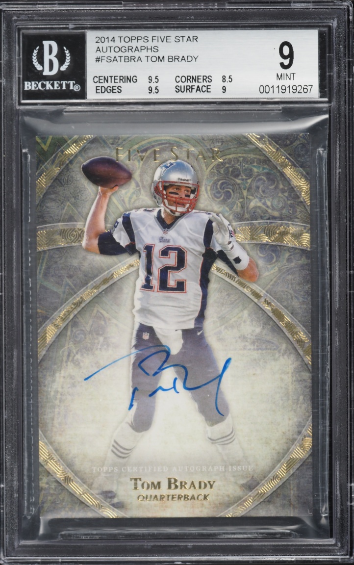 2014 Topps Five Star Tom Brady AUTO #FSA-TBRA BGS 9 MINT