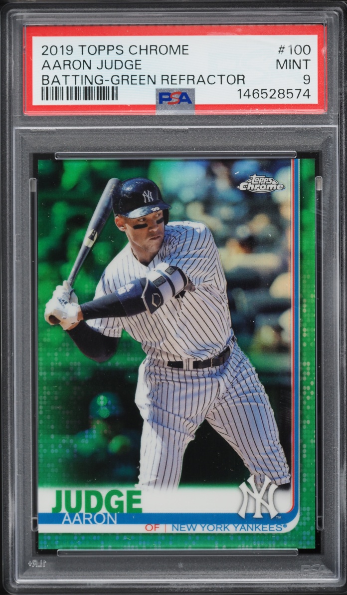 2019 Topps Chrome Batting Green Refractor Aaron Judge /99 #100 PSA 9 MINT