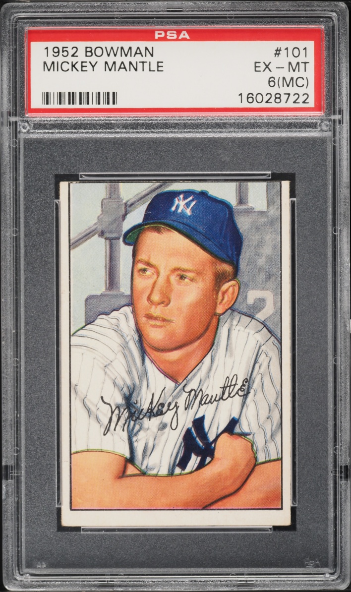 1952 Bowman Mickey Mantle #101 PSA 6(mc) EXMT