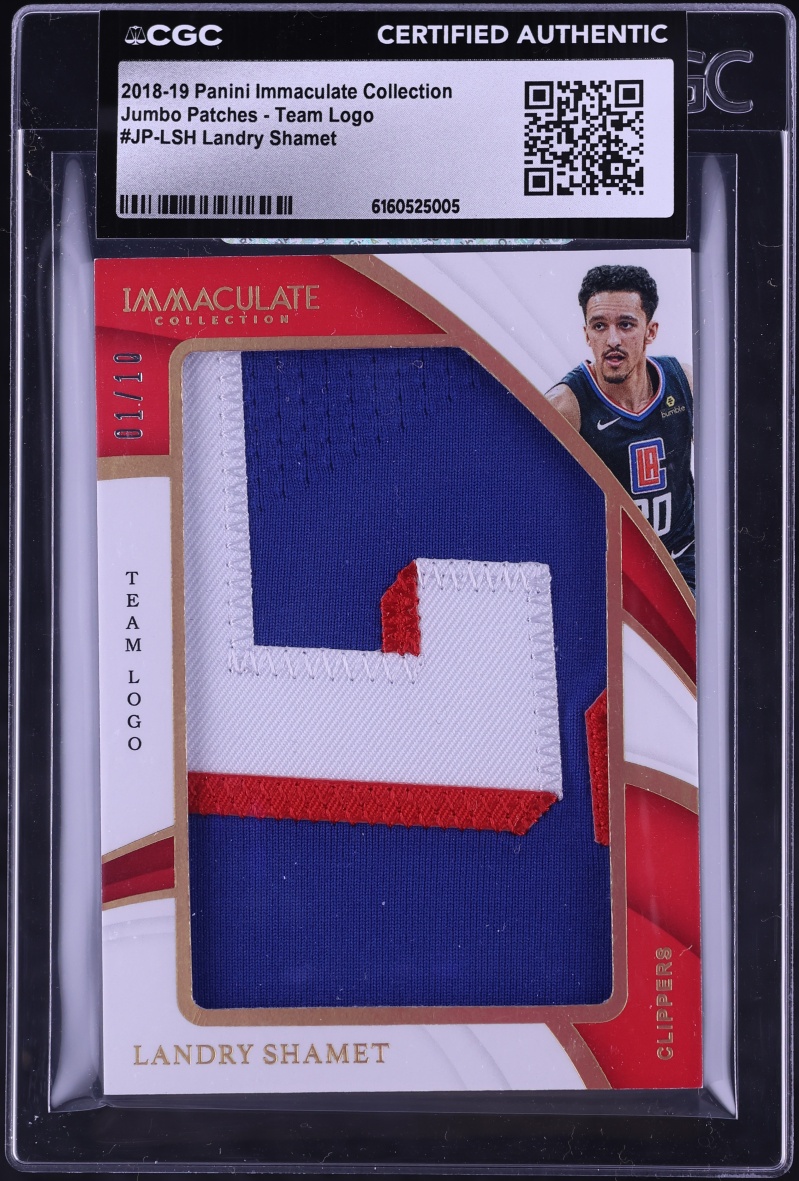 2018 Immaculate Collection Jumbo Team Logo Landry Shamet ROOKIE PATCH 1/10 #JP-LSH CGC AUTH
