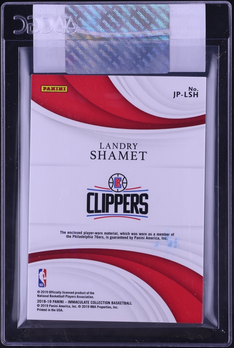 2018 Immaculate Collection Jumbo Team Logo Landry Shamet ROOKIE PATCH 1/10 #JP-LSH CGC AUTH