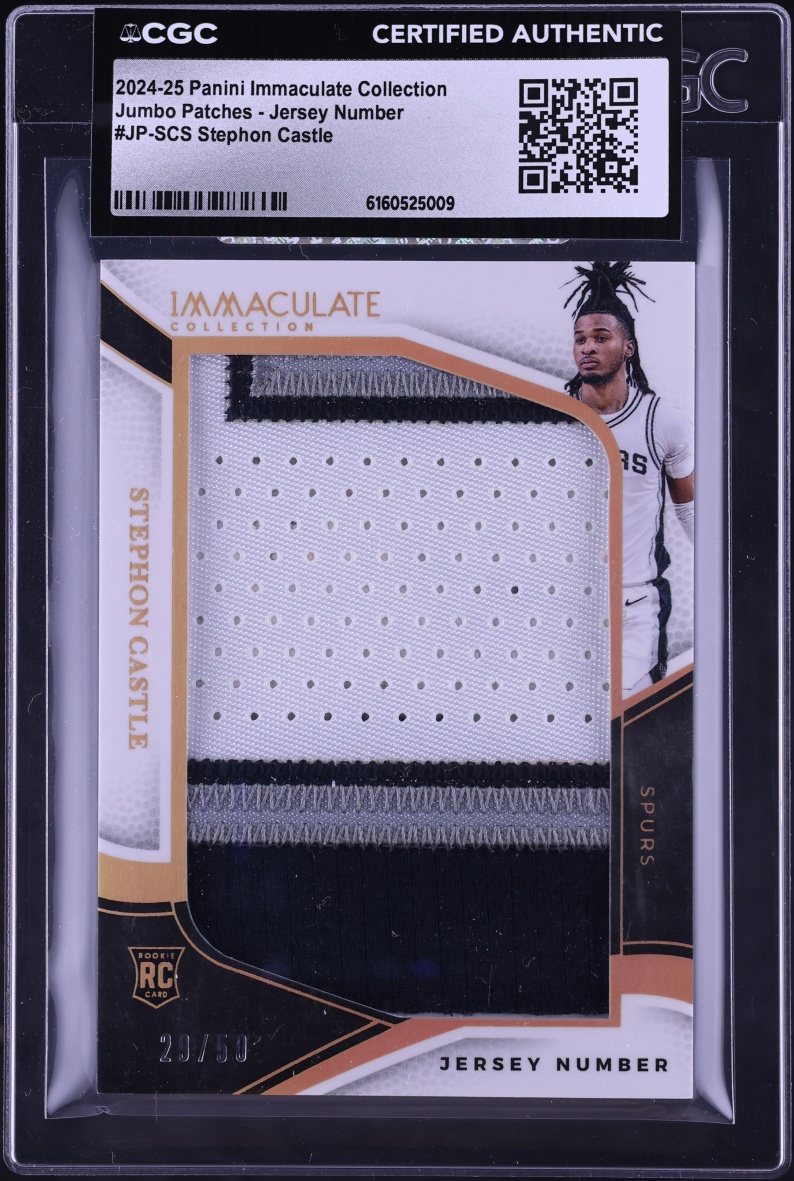2024 Immaculate Collection Jumbo Jersey Number Stephon Castle ROOKIE PATCH /50 #JP-SCS CGC AUTH