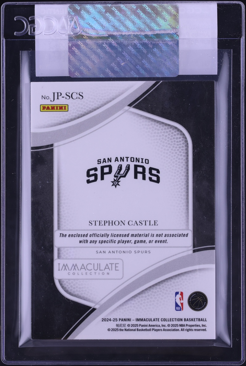 2024 Immaculate Collection Jumbo Jersey Number Stephon Castle ROOKIE PATCH /50 #JP-SCS CGC AUTH