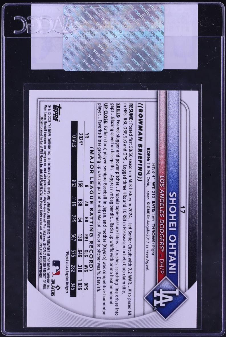 2025 Bowman Shohei Ohtani #17 CGC AUTH