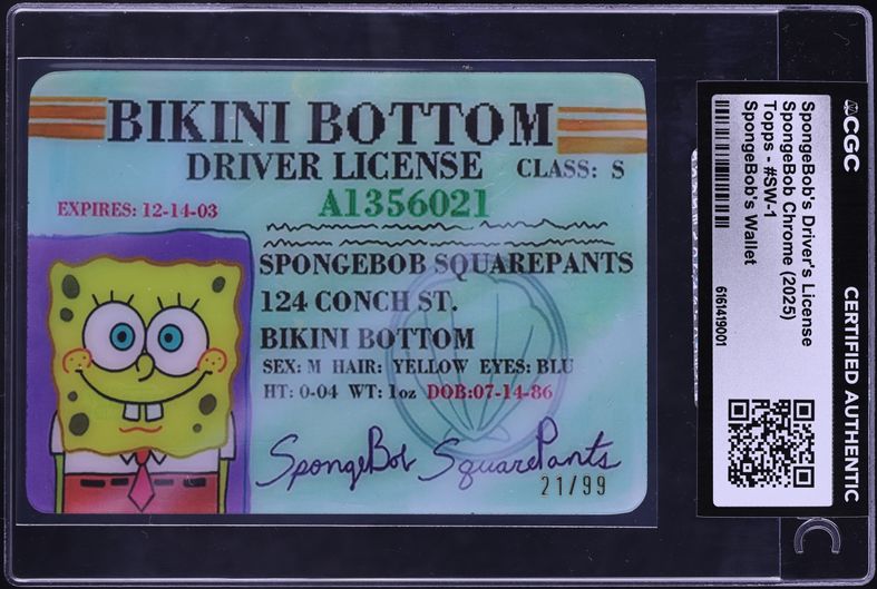 2025 Topps Chrome SpongeBob Squidward's Gallery Superfractor Nolan