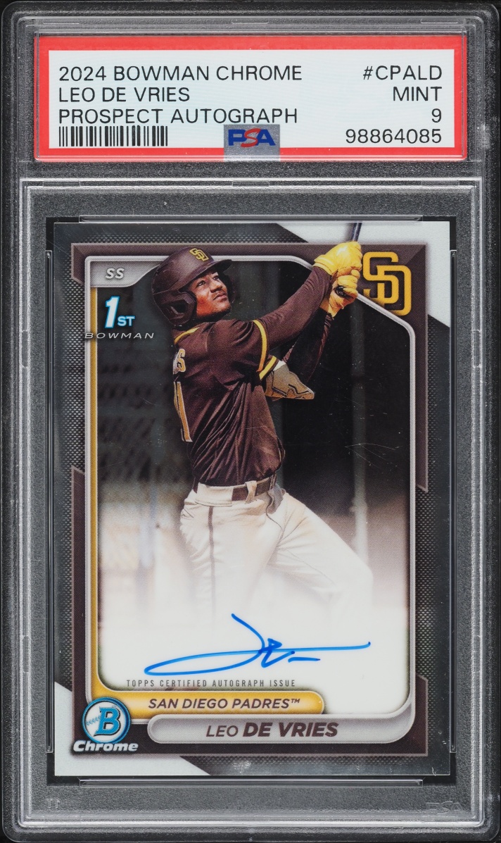2024 Bowman Chrome Leo De Vries PROSPECT AUTO #CPA-LD PSA 9 MINT