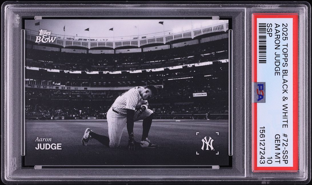 2025 Topps Black & White Aaron Judge SSP #72-SSP PSA 10 GEM MINT