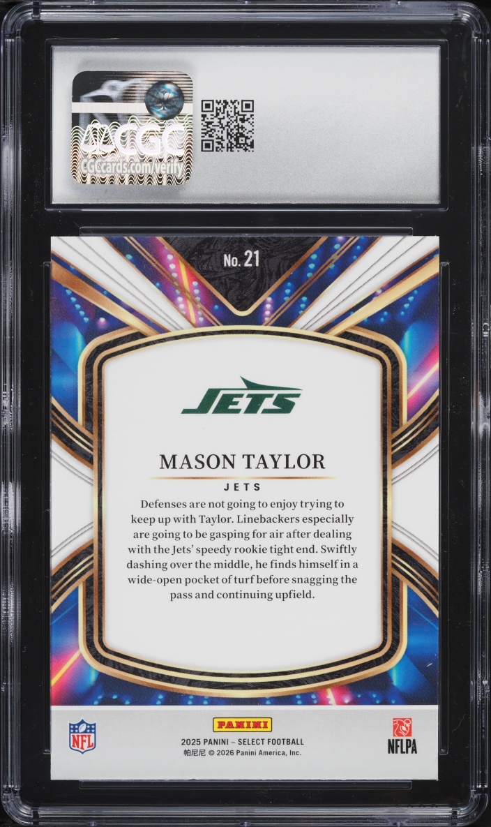 2025 Select Future Mason Taylor ROOKIE #21 CGC 8.5 NM-MT+