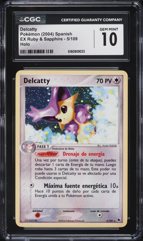 2004 Pokemon Spanish EX Ruby & Sapphire Holo Delcatty #5 CGC 10 GEM MINT