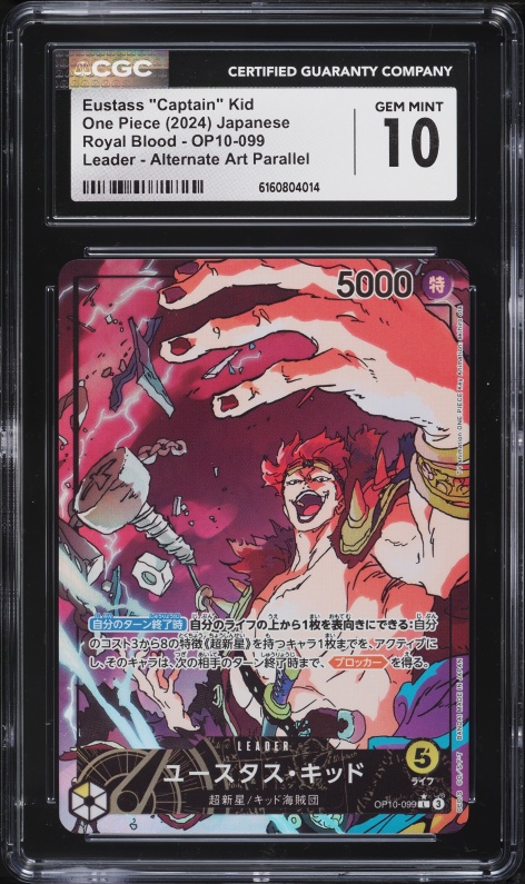 Eustass Captain Kid Leader Parallel OP10-099 CGC PRISTINE 10
