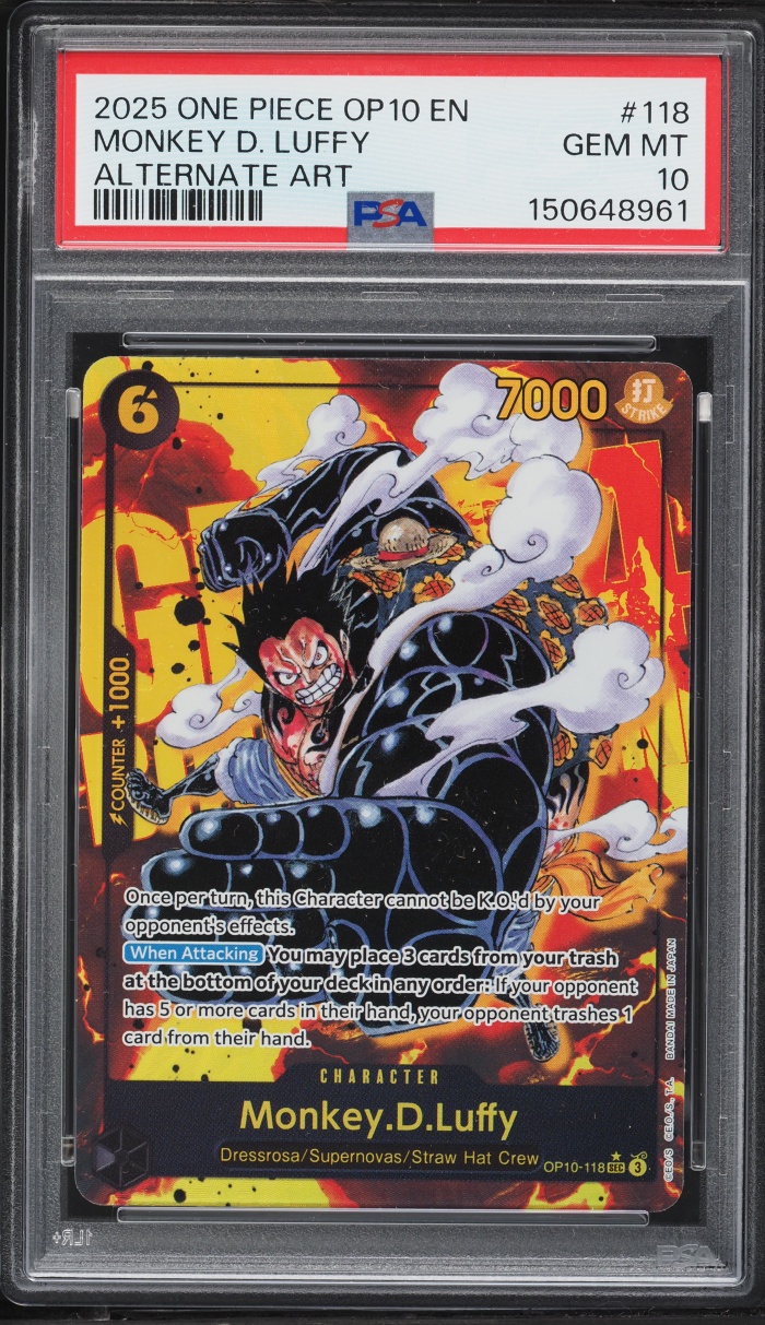 2025 One Piece Royal Blood Alt Art Monkey D. Luffy #OP10-118 PSA 10 GEM MINT