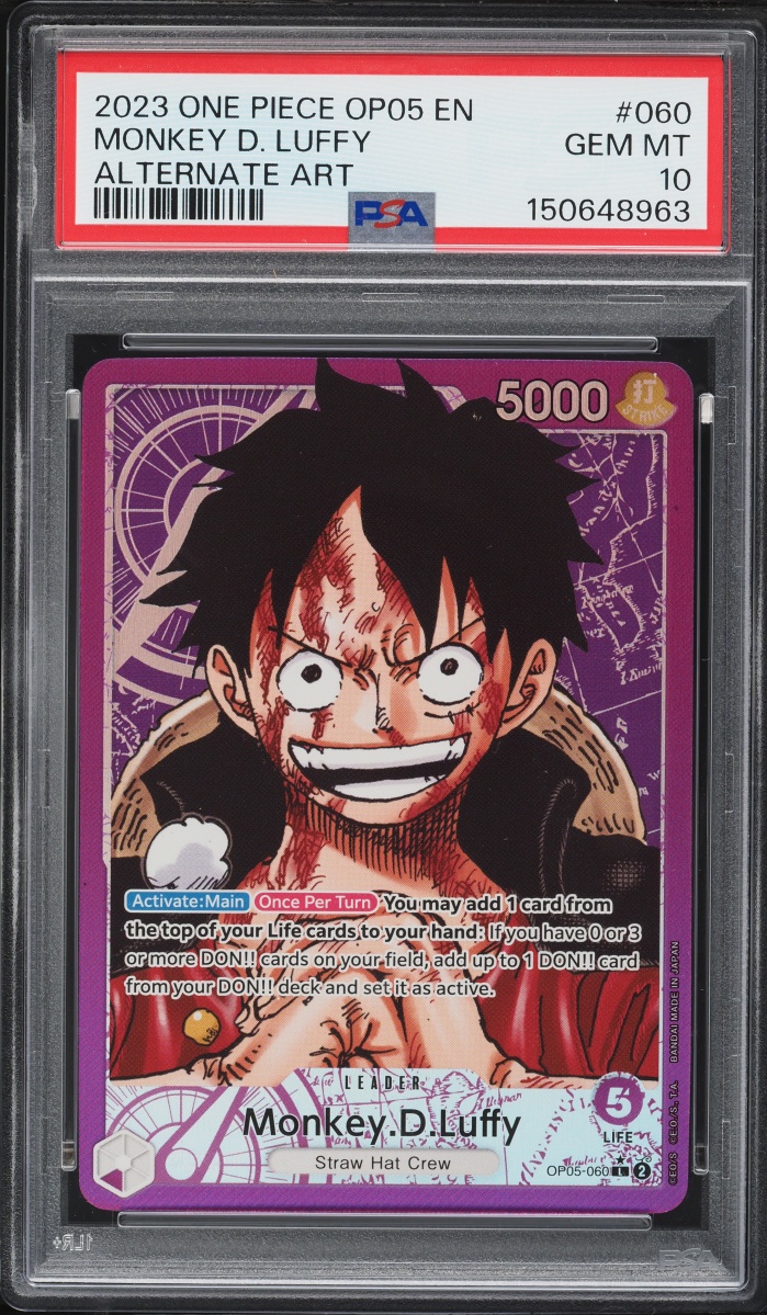 2023 One Piece Awakening Of The New Era Alt Art Monkey D. Luffy L #OP05-060 PSA 10 GEM MINT