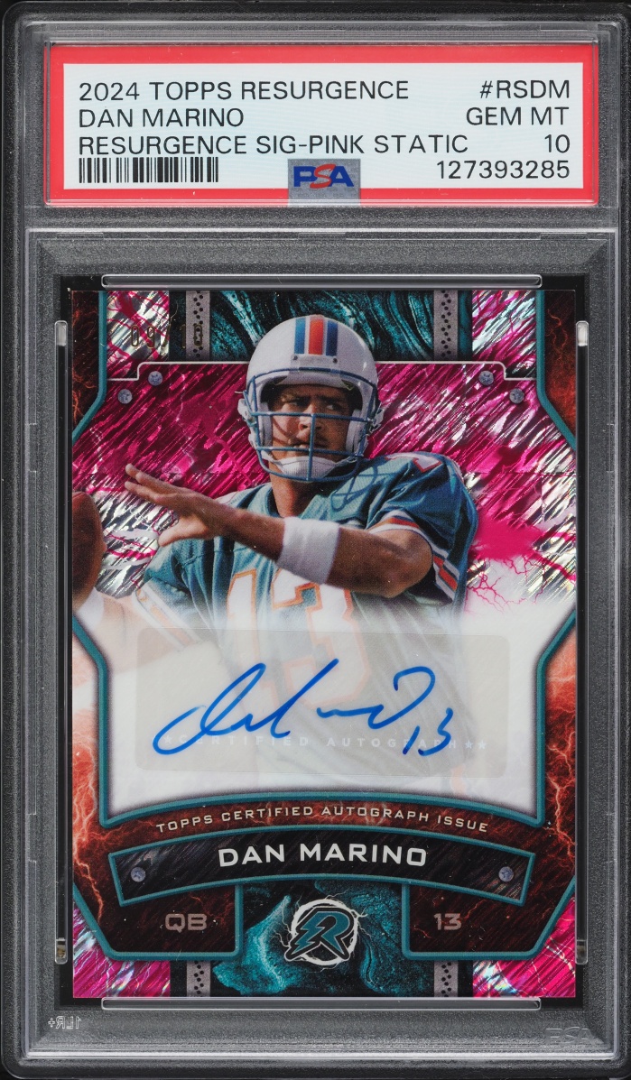 2024 Topps Resurgence Pink Static Dan Marino AUTO #RSDM PSA 10 GEM MINT