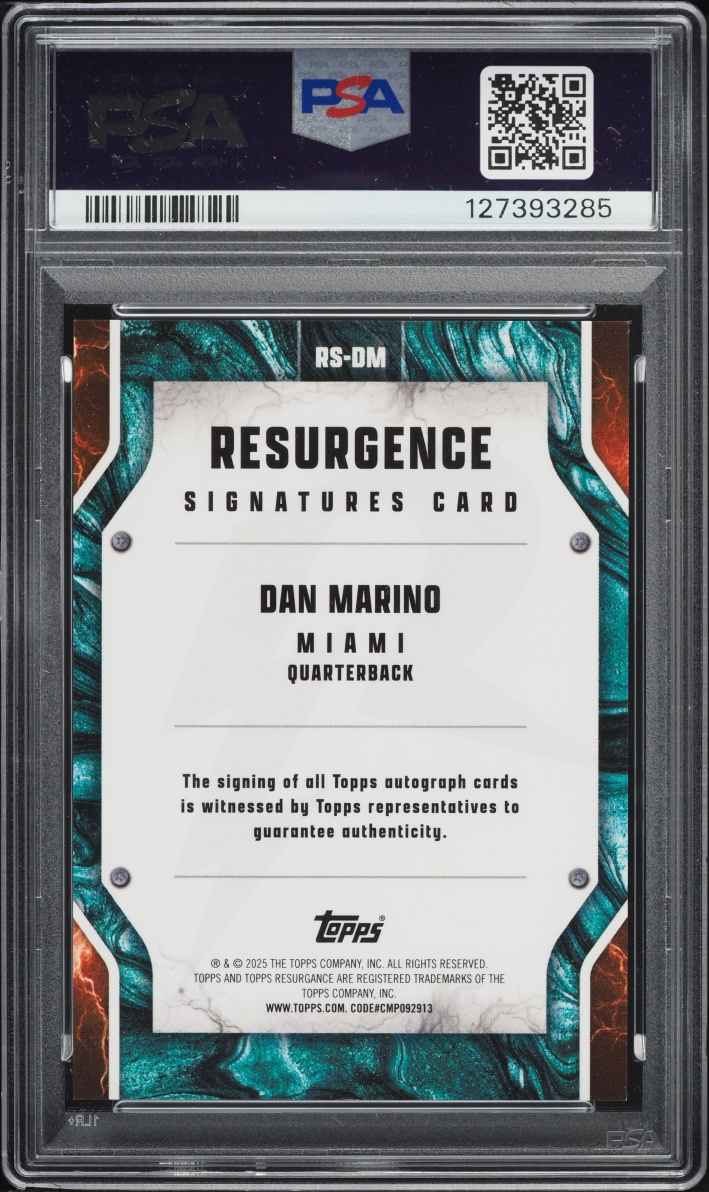 2024 Topps Resurgence Pink Static Dan Marino AUTO #RSDM PSA 10 GEM MINT