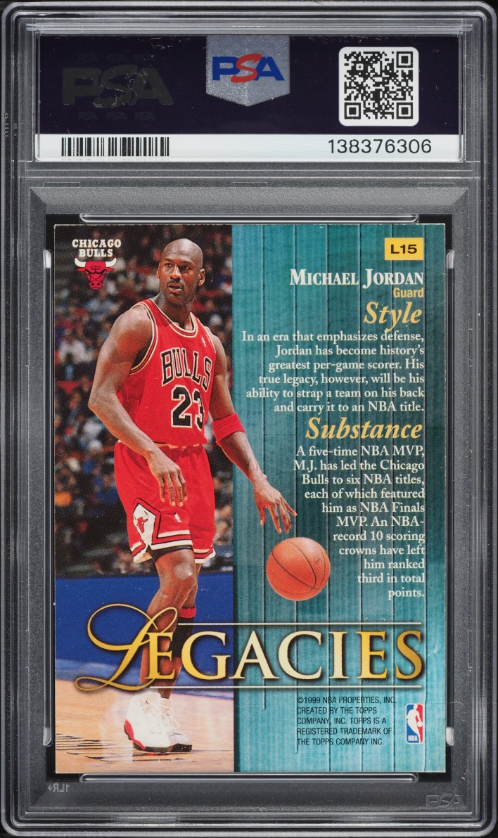 1998 Topps Legacies Michael Jordan #L15 PSA 6 EXMT