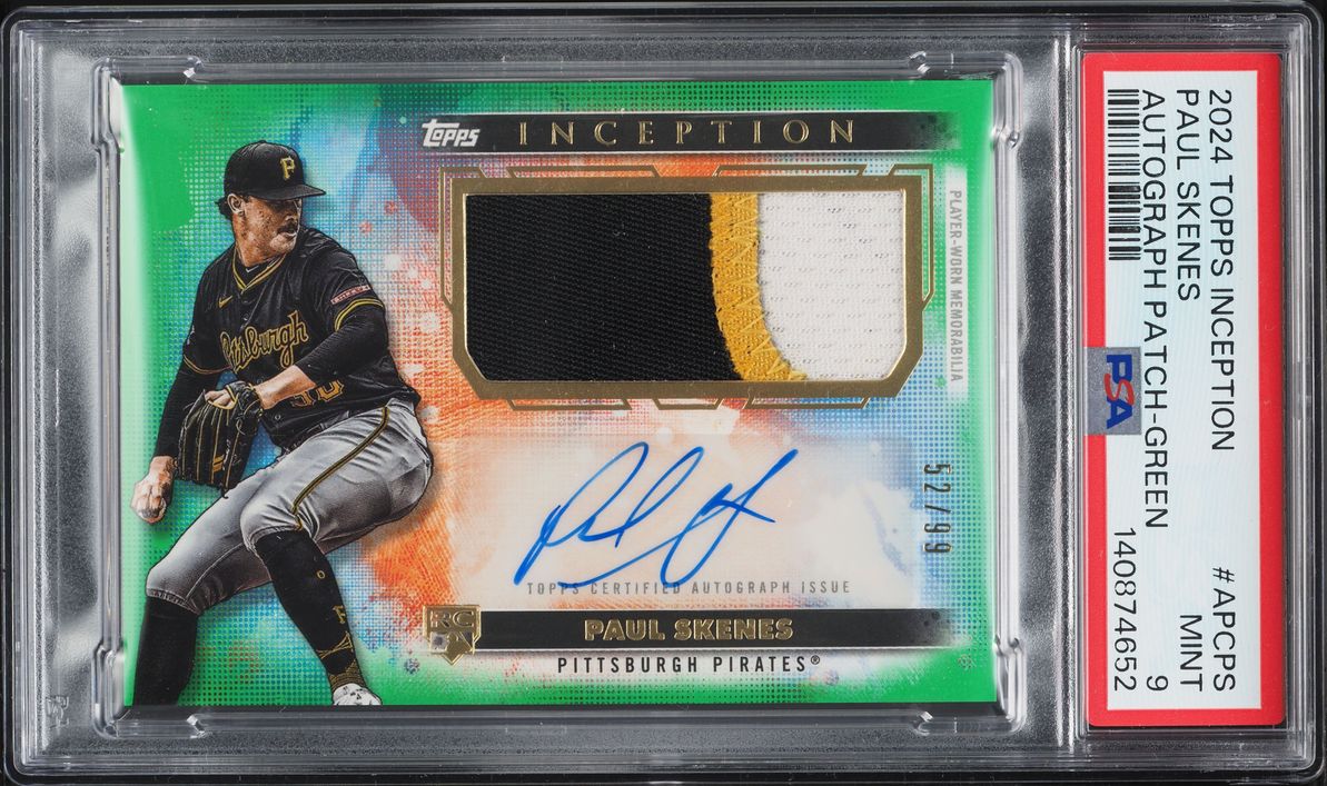 2024 Topps Inception Green Paul Skenes ROOKIE PATCH AUTO /99 #APCPS PSA 9 MINT