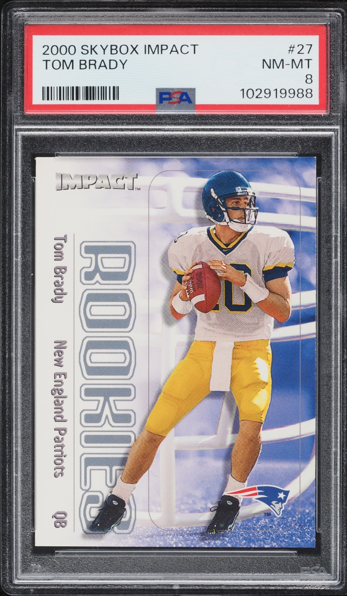 2000 Skybox Impact Tom Brady ROOKIE #27 PSA 8 NM-MT