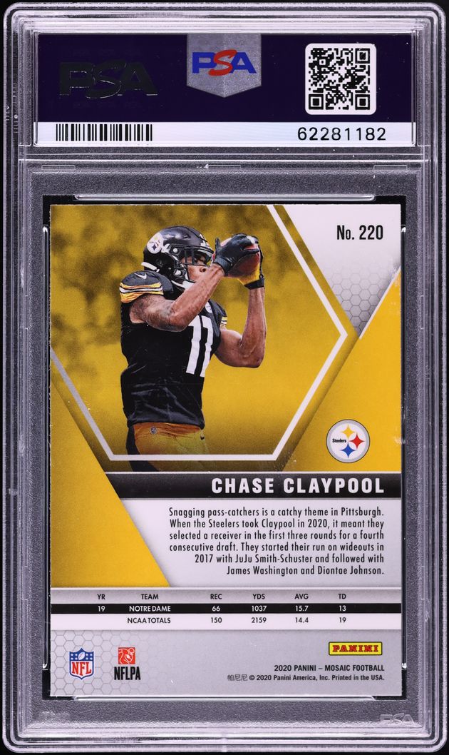 2020 Panini Mosaic Chase Claypool ROOKIE #220 PSA 8 NM-MT