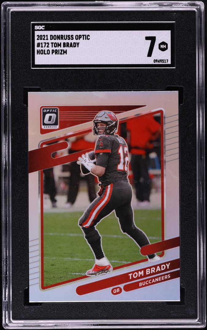 2021 Donruss Optic Holo Prizm Tom Brady #172 SGC 7 NRMT