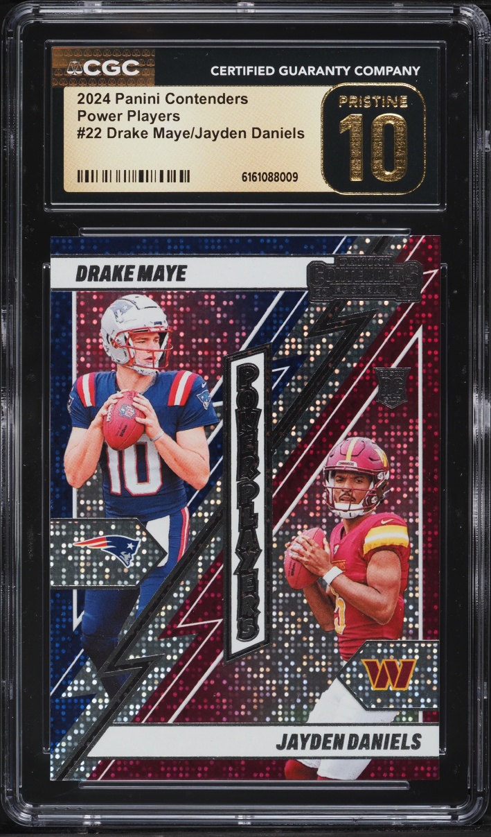 2024 Panini Contenders Power Players Drake Maye Jayden Daniels ROOKIE CGC 10 PRISTINE
