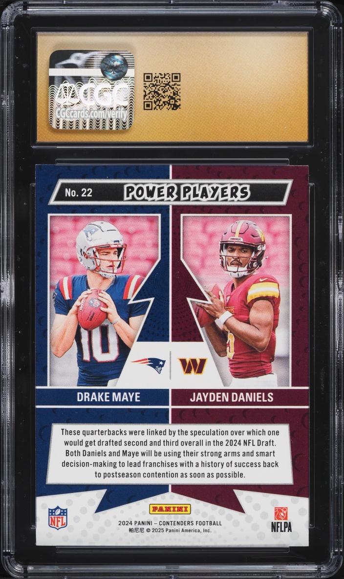 2024 Panini Contenders Power Players Drake Maye Jayden Daniels ROOKIE CGC 10 PRISTINE
