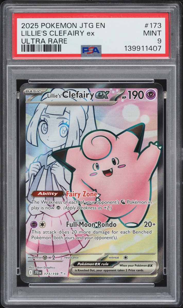 2025 Pokemon SV Journey Together Full Art Lillie's Clefairy ex #173 PSA 9 MINT