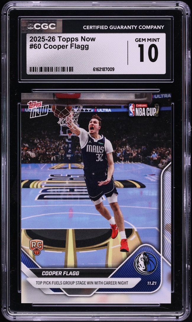 2025 Topps Now Cooper Flagg ROOKIE #60 CGC 10 GEM MINT