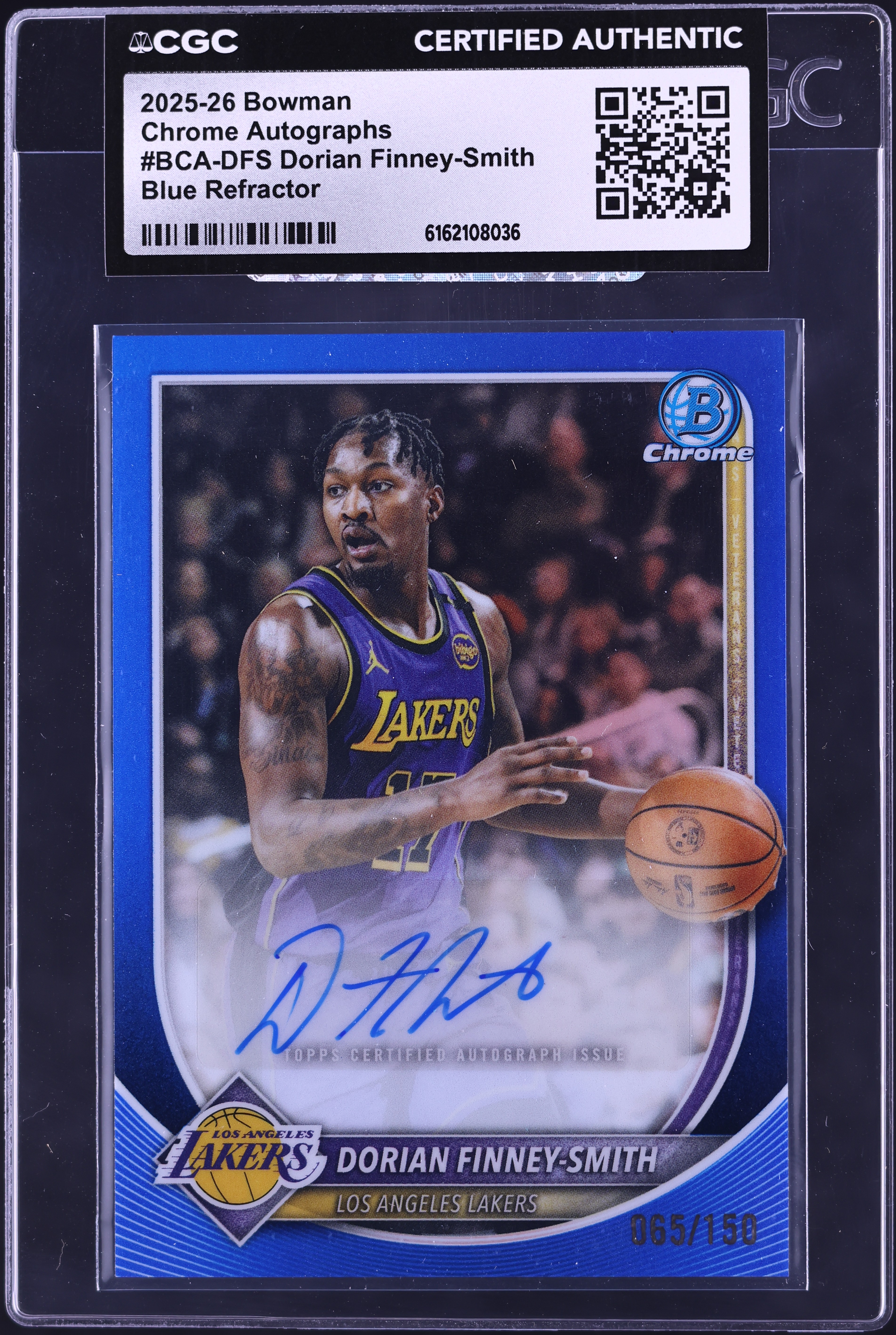 2025 Bowman Basketball Blue Refractor Dorian Finney-Smith #BCA-DFS CGC AUTH