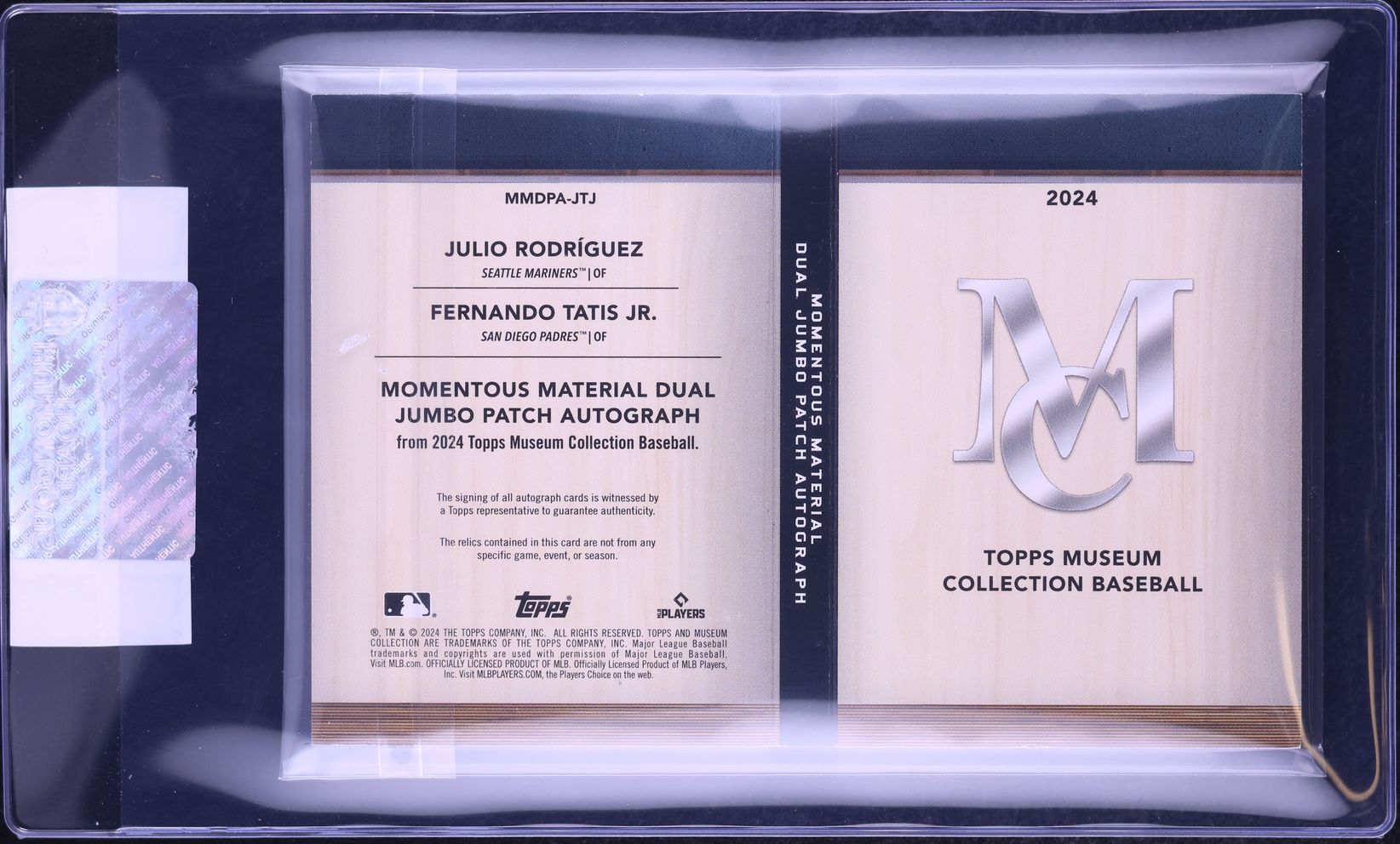 2024 Topps Museum Coll Momentous Dual Emerald Tatis Jr. Rodriguez PACTH AUTO 1/1 CGC AUTH