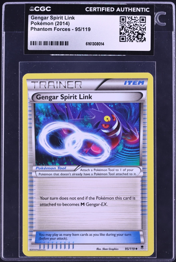 2014 Pokemon XY Phantom Forces Gengar Spirit Link #95 CGC AUTH