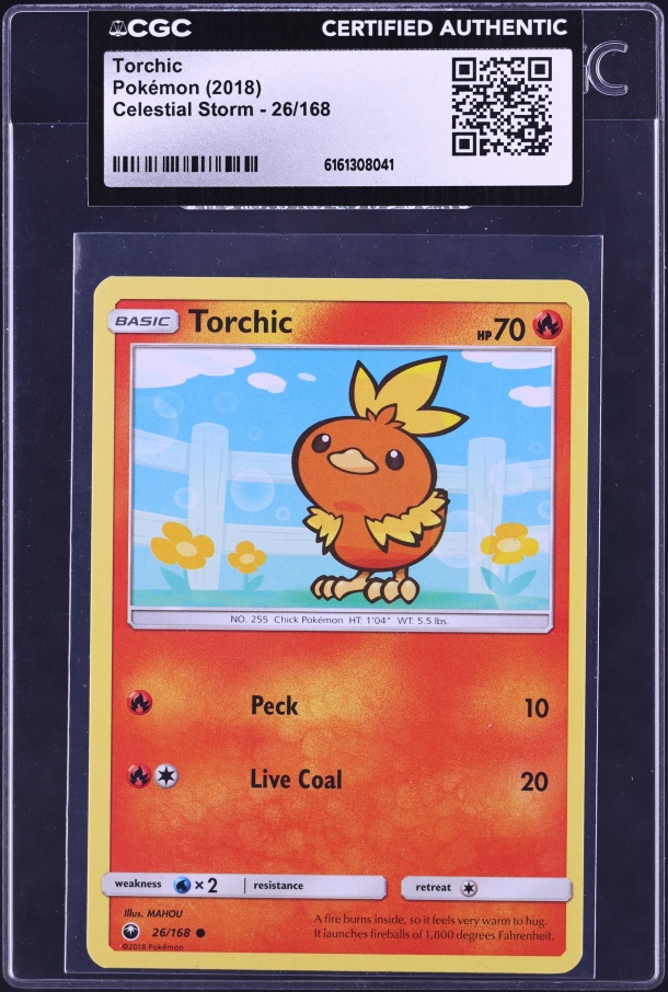 2018 Pokemon Sun & Moon Celestial Storm Torchic #26 CGC AUTH