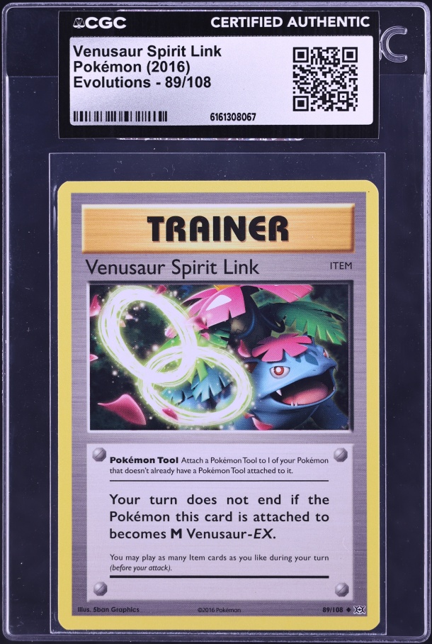 2016 Pokemon XY Evolutions Venusaur Spirit Link #89 CGC AUTH