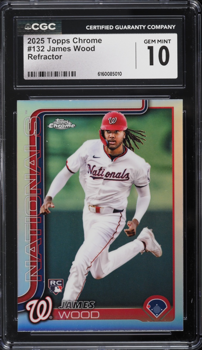 2025 Topps Chrome Refractor James Wood ROOKIE #132 CGC 10 GEM MINT