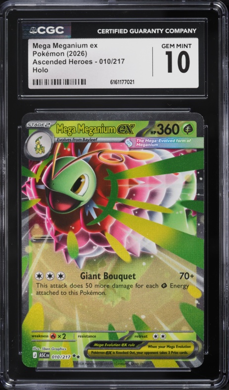 2026 Pokemon Mega Evolution Ascended Heroes Holo Mega Meganium EX #010 CGC 10 GEM MINT