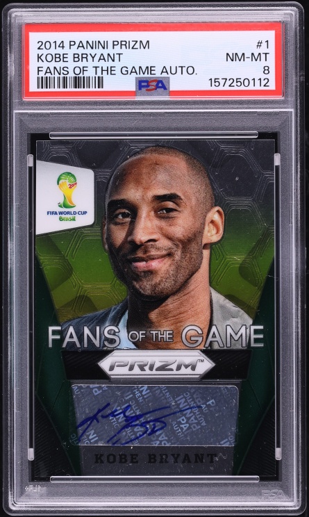 2014 Panini Prizm World Cup Fans Of The Game Kobe Bryant AUTO #1 PSA 8 NM-MT
