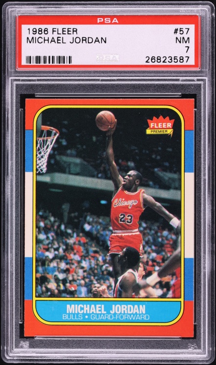 1986 Fleer Basketball Michael Jordan #57 PSA 7 NRMT