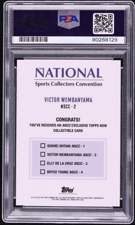 2023 Topps Now NSCC Victor Wembanyama ROOKIE #NSCC-2 PSA 10 GEM MINT