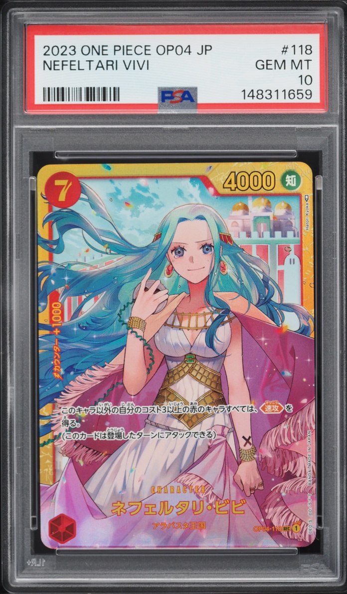 2023 One Piece Japanese Kingdoms Of Intrigue SEC Nefeltari Vivi #OP04-118 PSA 10 GEM MINT