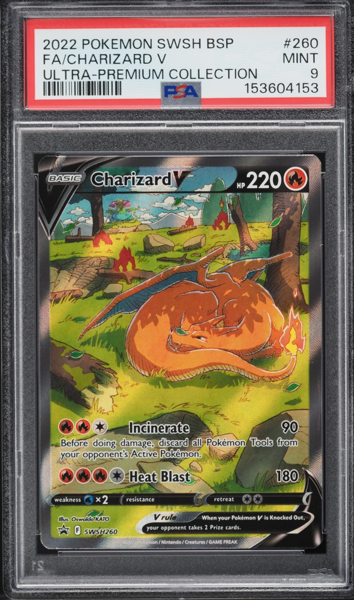 2022 Pokemon Sword & Shield Promo Ultra Premium Full Art Charizard V #260 PSA 9 MINT