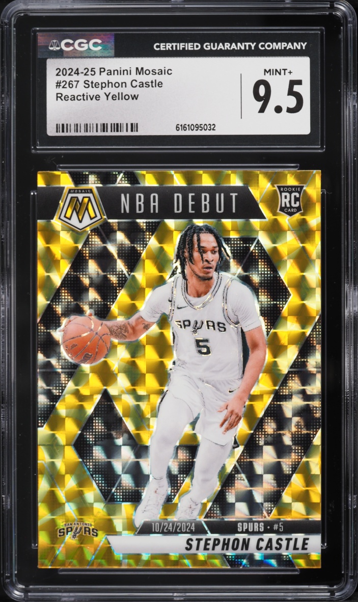 2024 Panini Mosaic Reactive Yellow Prizm Stephon Castle ROOKIE #267 CGC 9.5 MINT+
